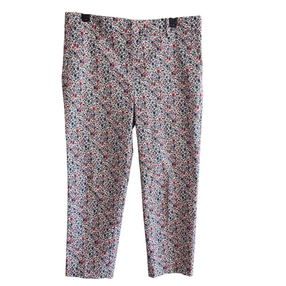 Loft Floral Cotton Blend The Riviera Slim Leg Pants Size 8
